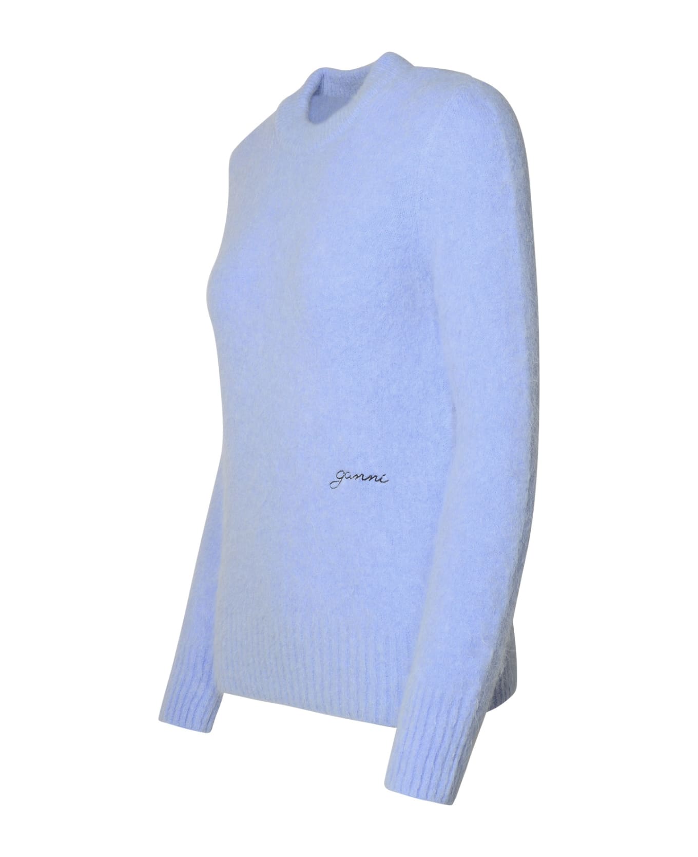 Ganni Light Blue Virgin Wool Blend Sweater - Liliac