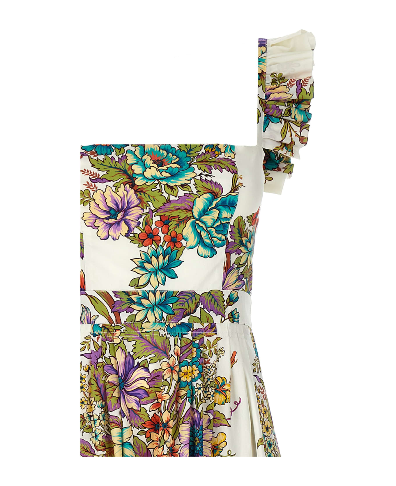 Etro Floral Print Maxi Dress - WHITE