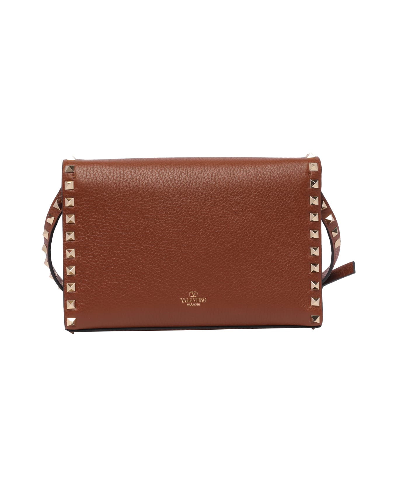 Valentino Garavani Small Shoulder Bag | Rockstud | Vit.st.alce Unlined/plat.studs - Brown