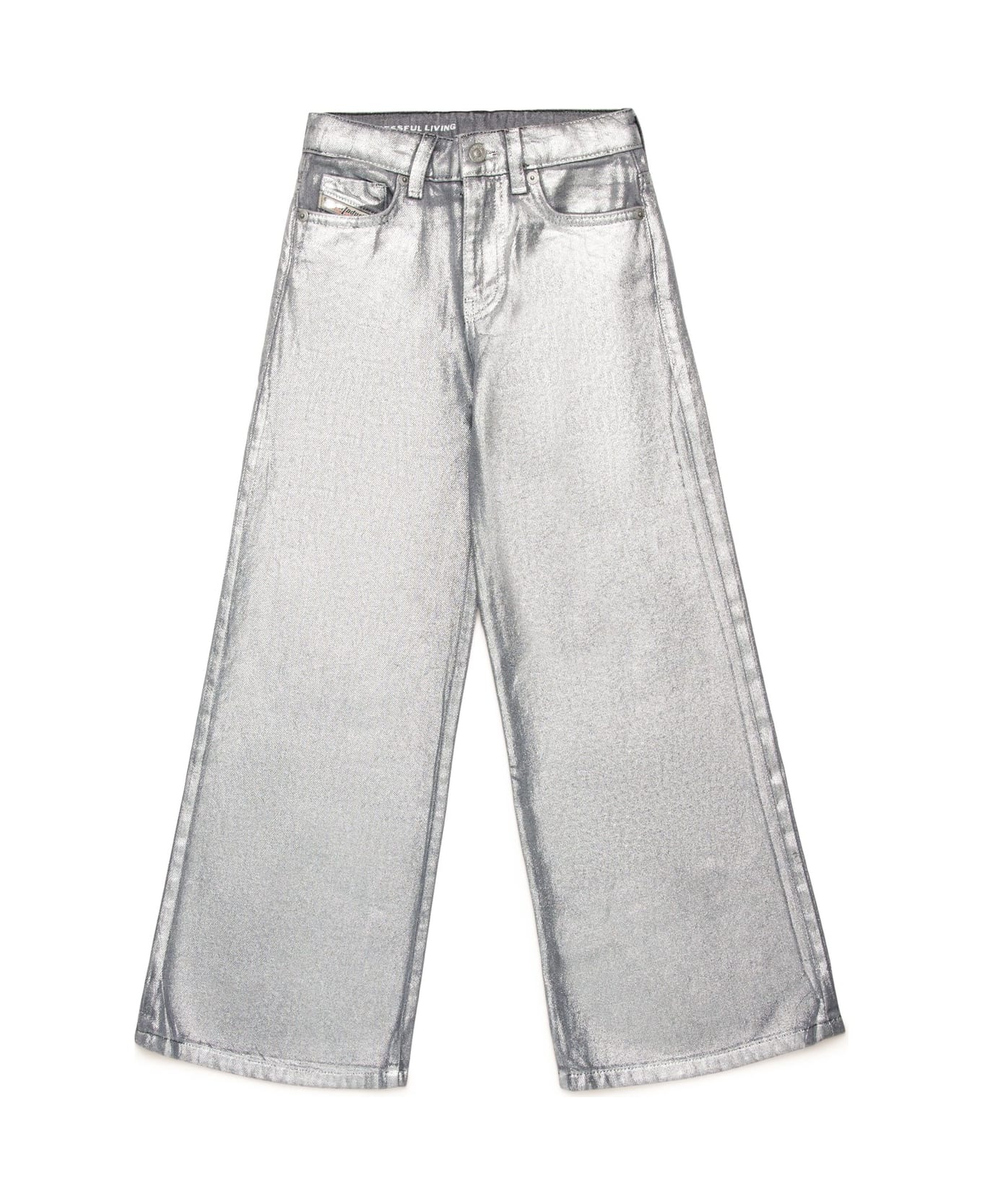 Diesel Metallic Flared Jeans - Silver