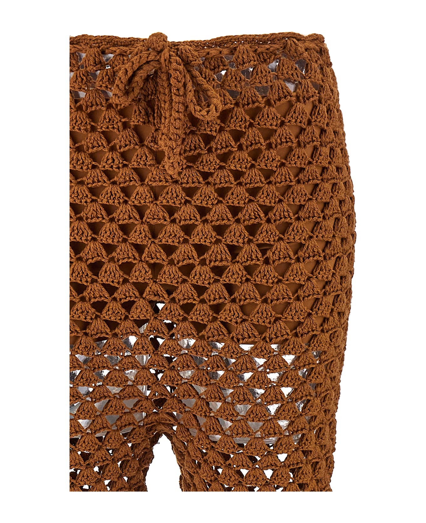 Ermanno Scervino Crochet Pants - Brown