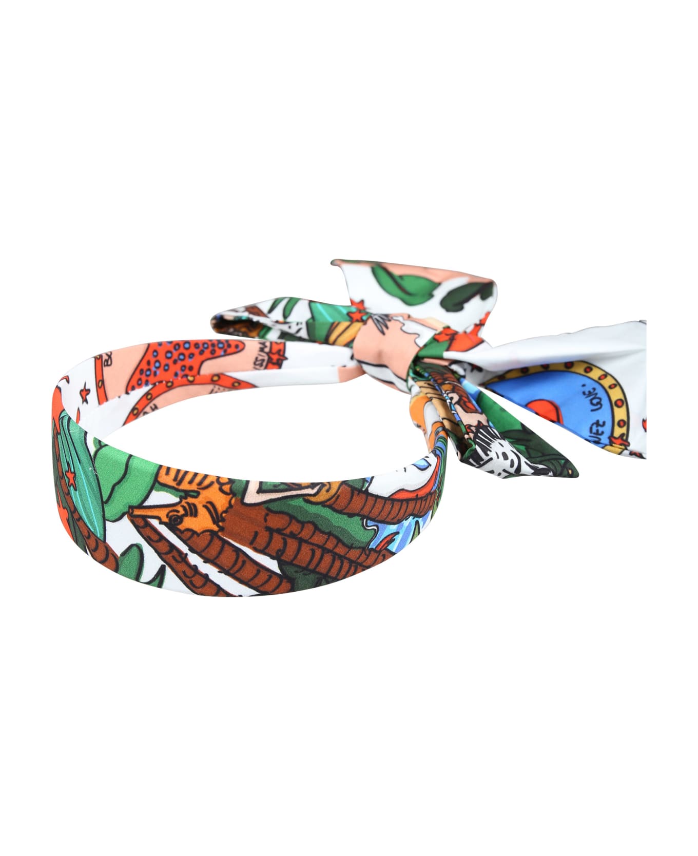 Alessandro Enriquez White Headband For Girl With Pop Print - White アクセサリー＆ギフト
