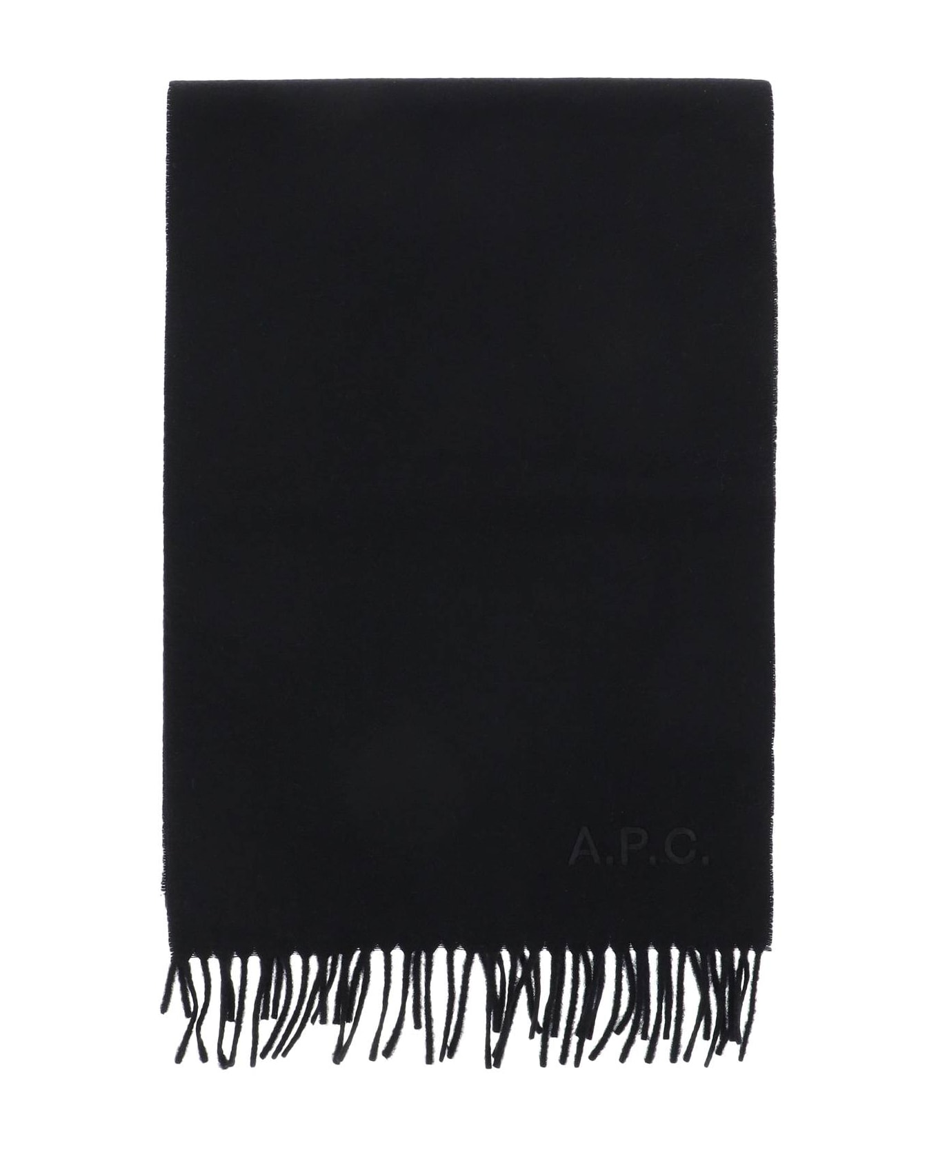 A.P.C. Ambroise Embroidered Scarf - BLACK