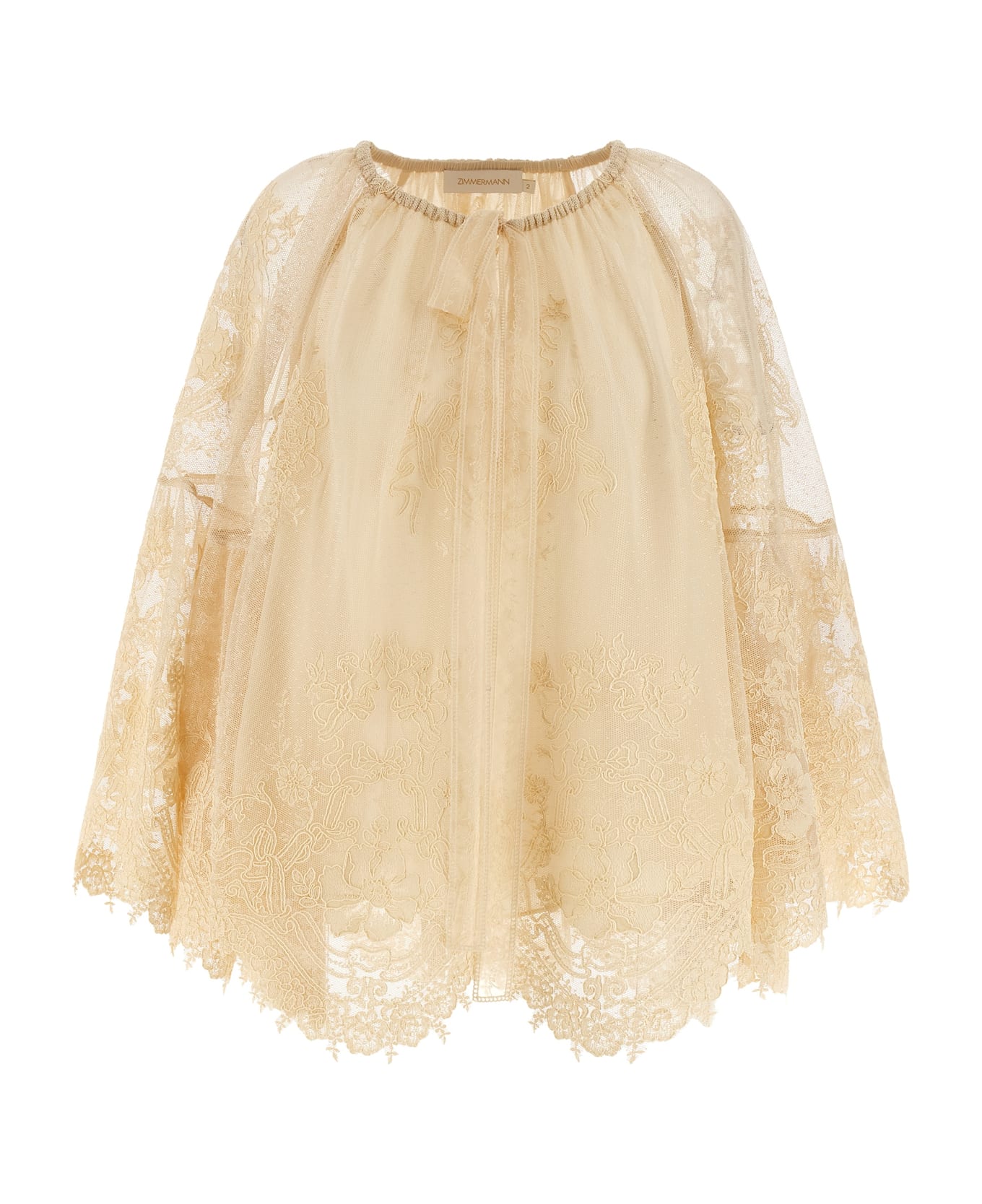 Zimmermann 
hypnotic Tiered Lace
 Blouse - Beige
