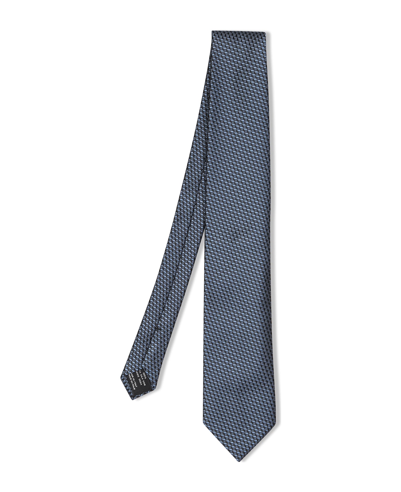 Tom Ford Geometric Blue Tie - Blue