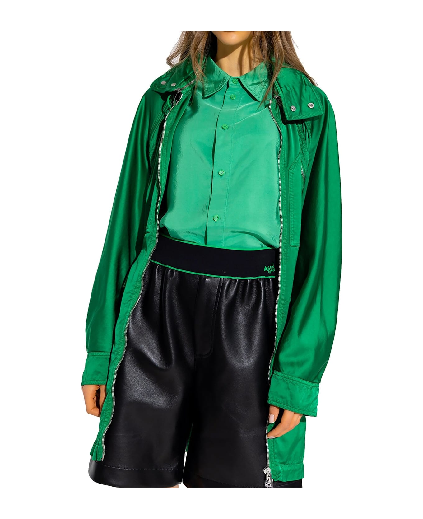 Bottega Veneta Satin Parka - Green