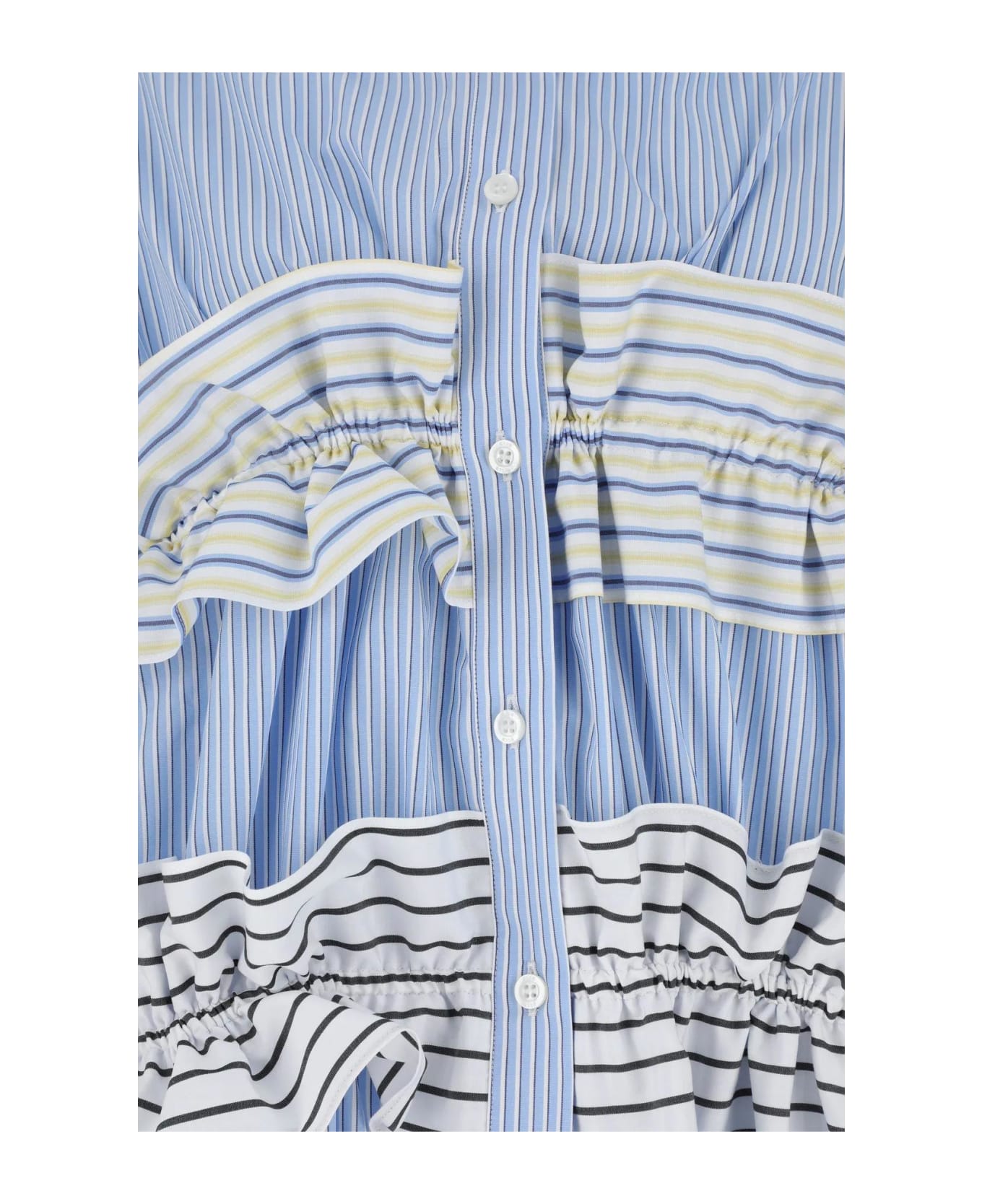 MSGM Embroidered Poplin Shirt Dress MSGM - LIGHT BLUE