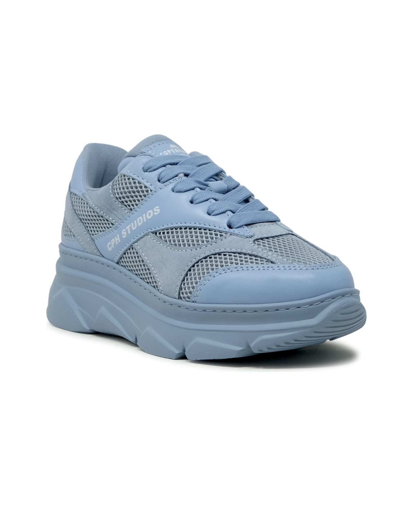 Copenhagen Light Blue Leather/suede Sneakers - LIGHT BLUE