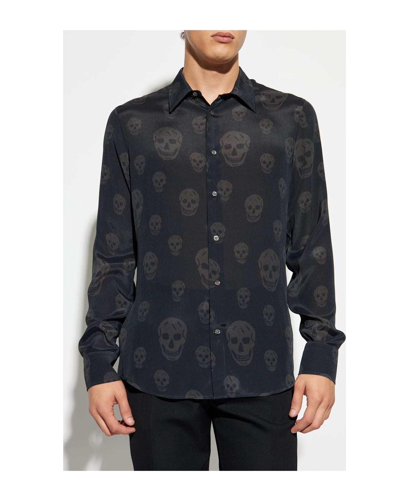 Alexander McQueen Shirt With A Distinctive Skull Motif - BLACK