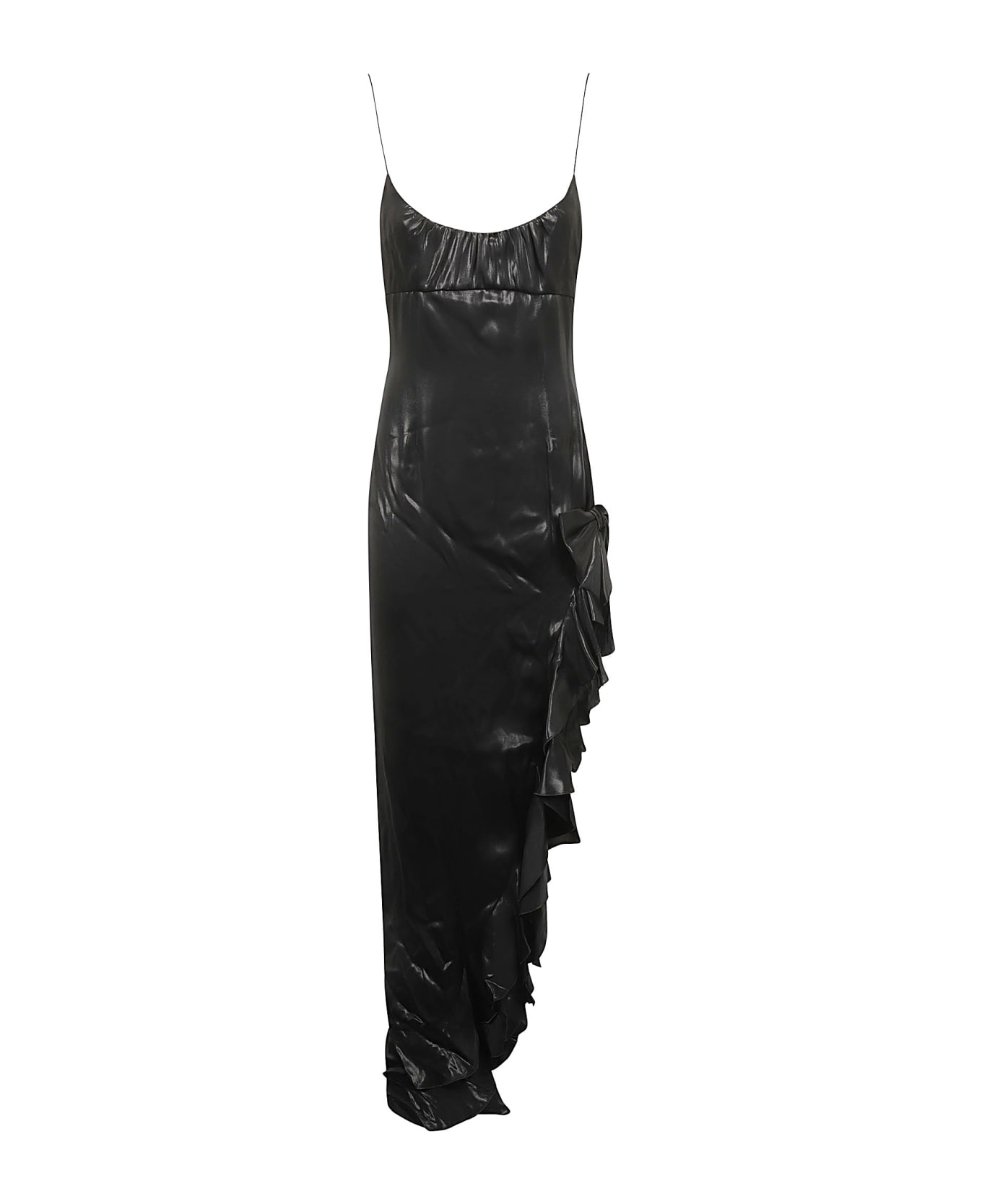 Alessandra Rich Laminated Evening Dress - Black