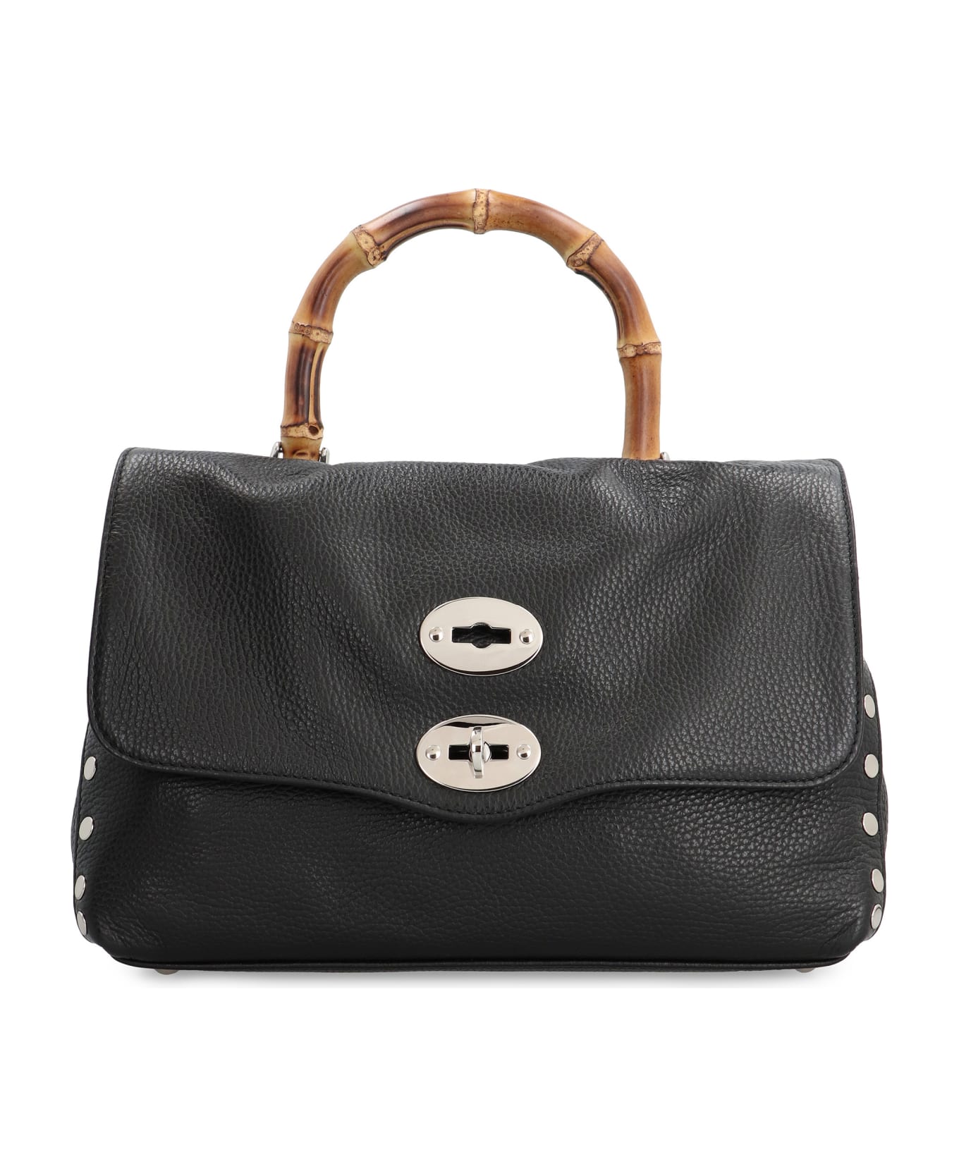 Zanellato Postina S Pebbled Leather Handbag - black トートバッグ