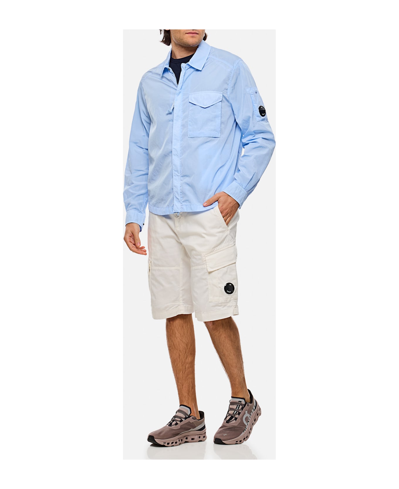 C.P. Company Chrome-r Full Zip Overshirt - Clear Blue