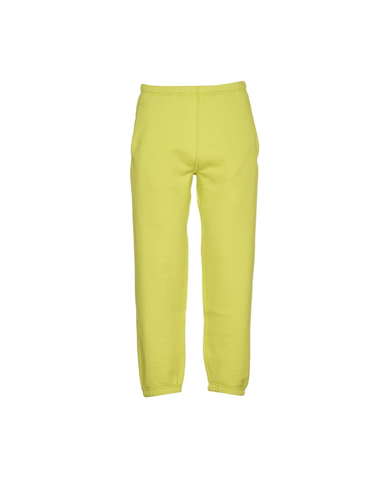 Stone Island Logo Printed Tapered-leg Pants - Yellow