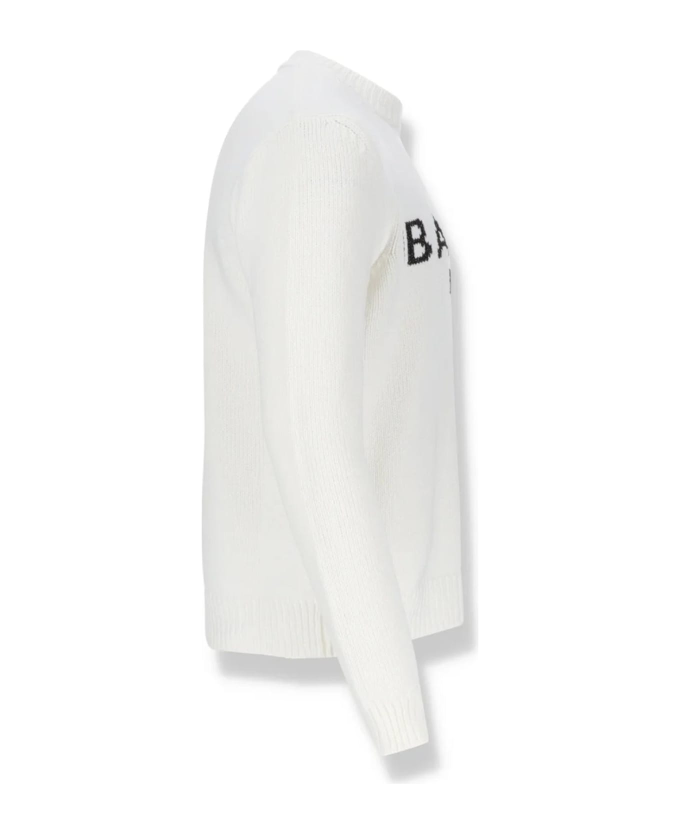 Balmain Cotton Logo Sweater - White ニットウェア