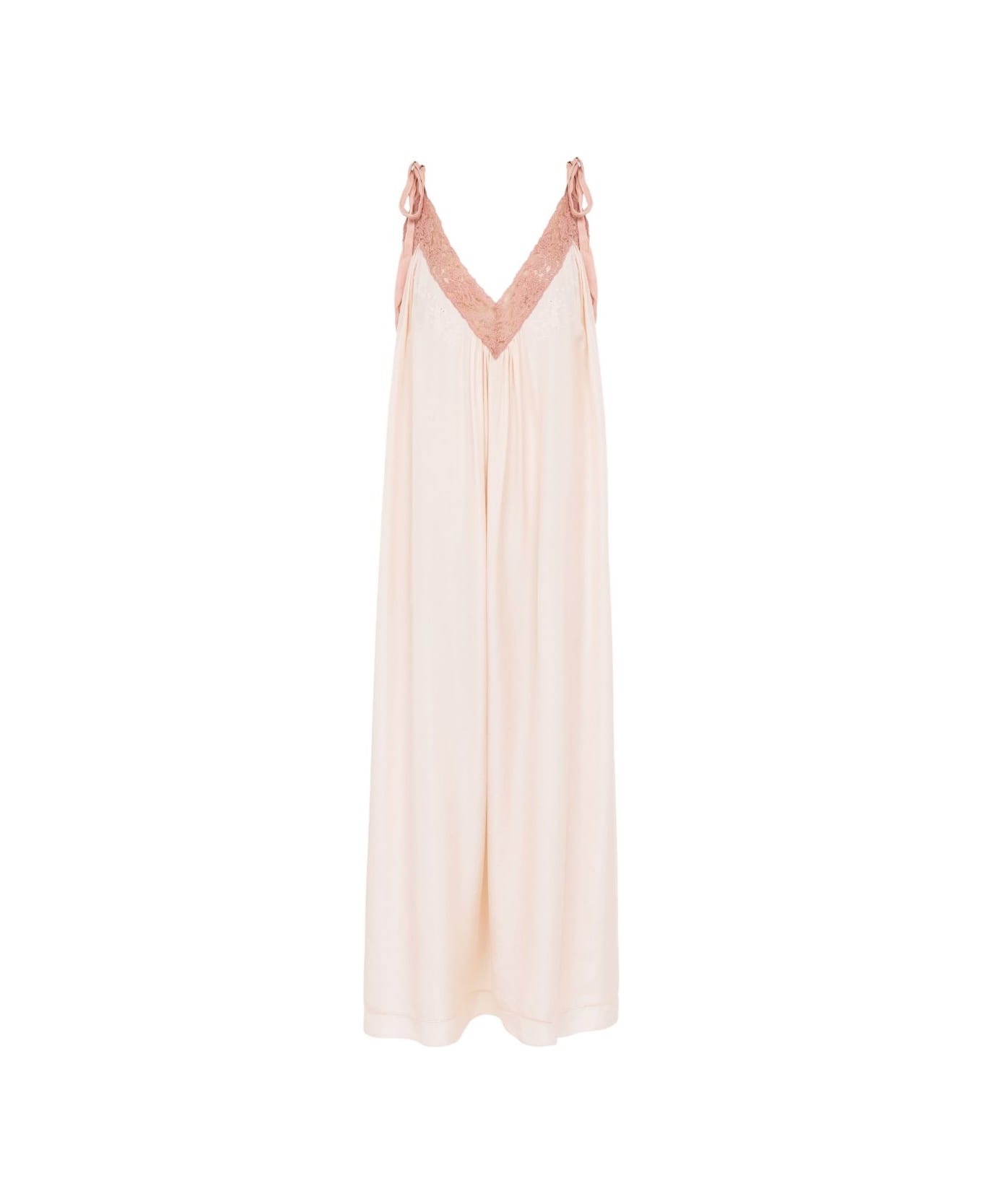 Chloé Habotai Silk And Lace Dress - Pink
