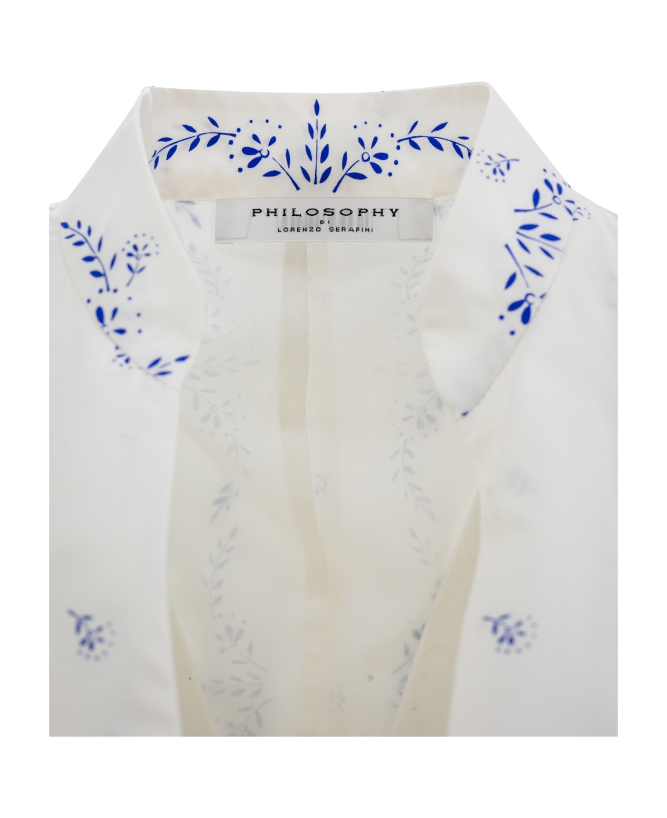Philosophy di Lorenzo Serafini Printed Poplin Minidress - White