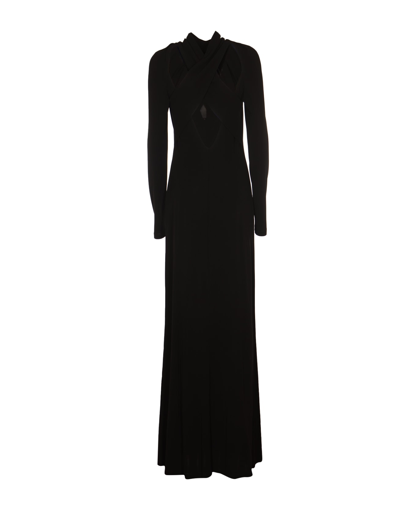 Alberta Ferretti Longsleeved Maxi Dress - Black