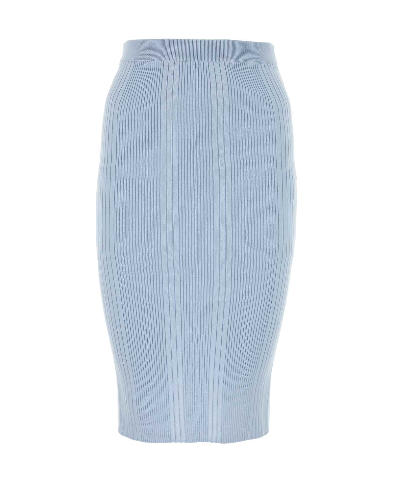 Bottega Veneta Pastel Light-blue Cotton Skirt - BUBBLE