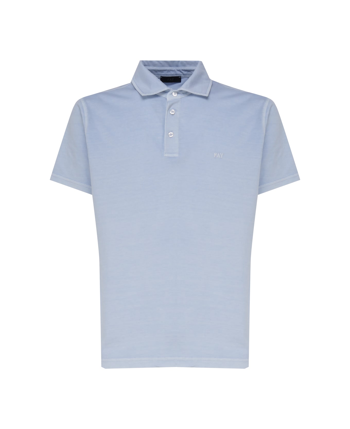 Fay Polo T-shirt In Cotton - Light blue ポロシャツ