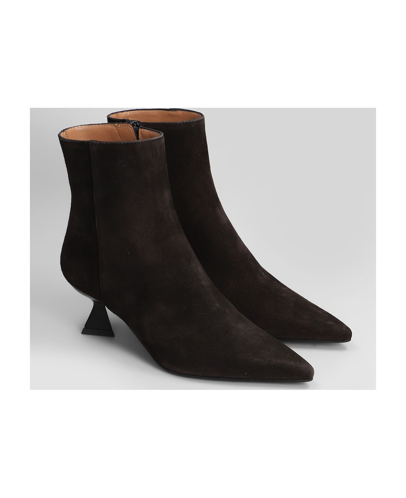 Roberto Festa Jina High Heels Ankle Boots In Dark Brown Suede - dark brown