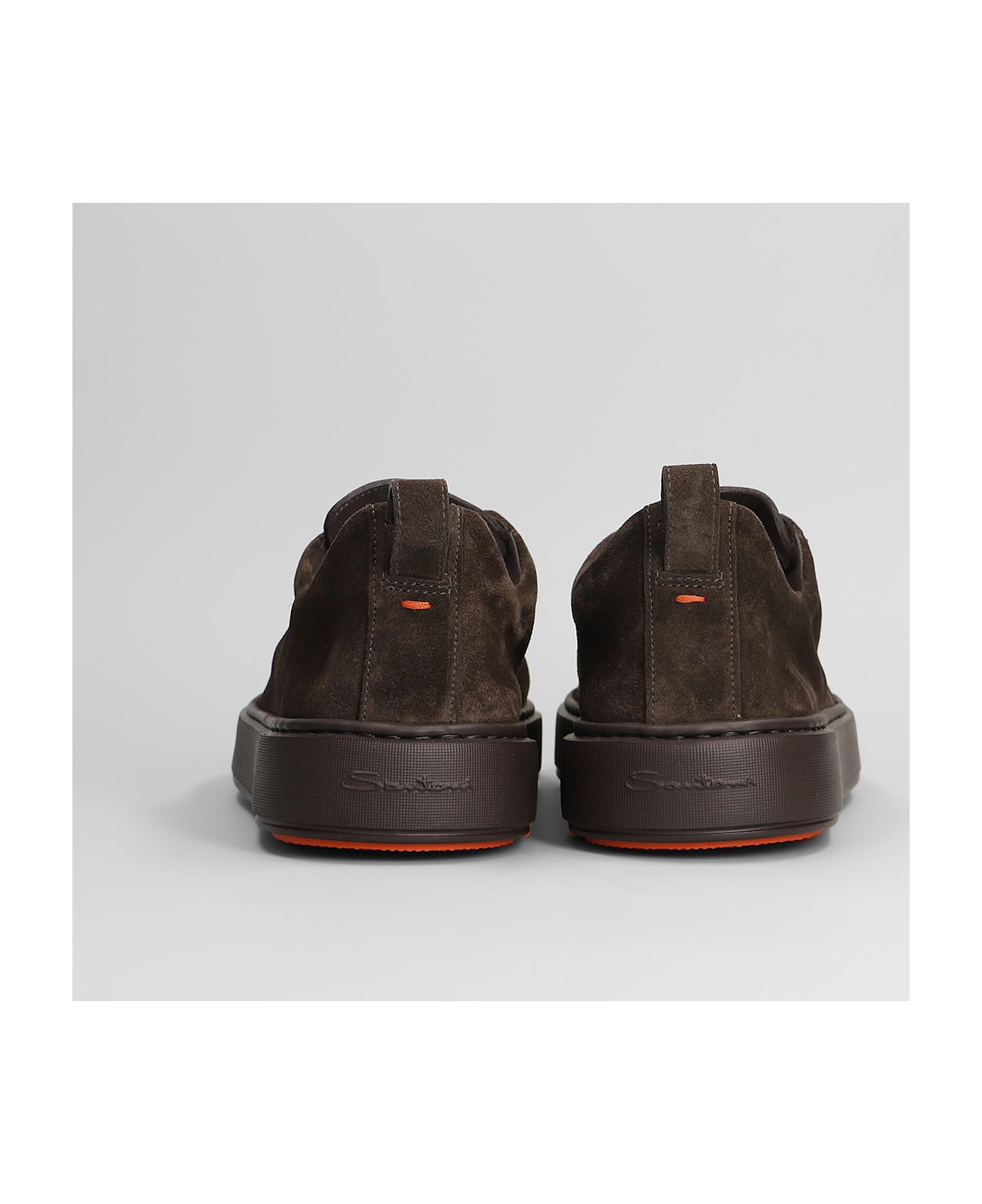 Santoni Victory Sneakers In Brown Suede - brown