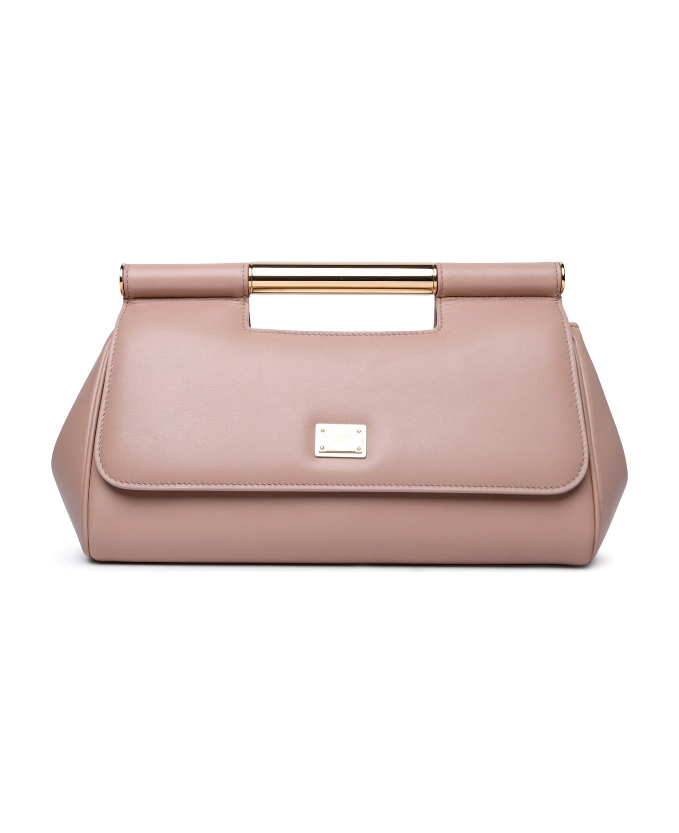 Dolce & Gabbana Sicily' Large Leather Clutch Nude - Beige クラッチバッグ