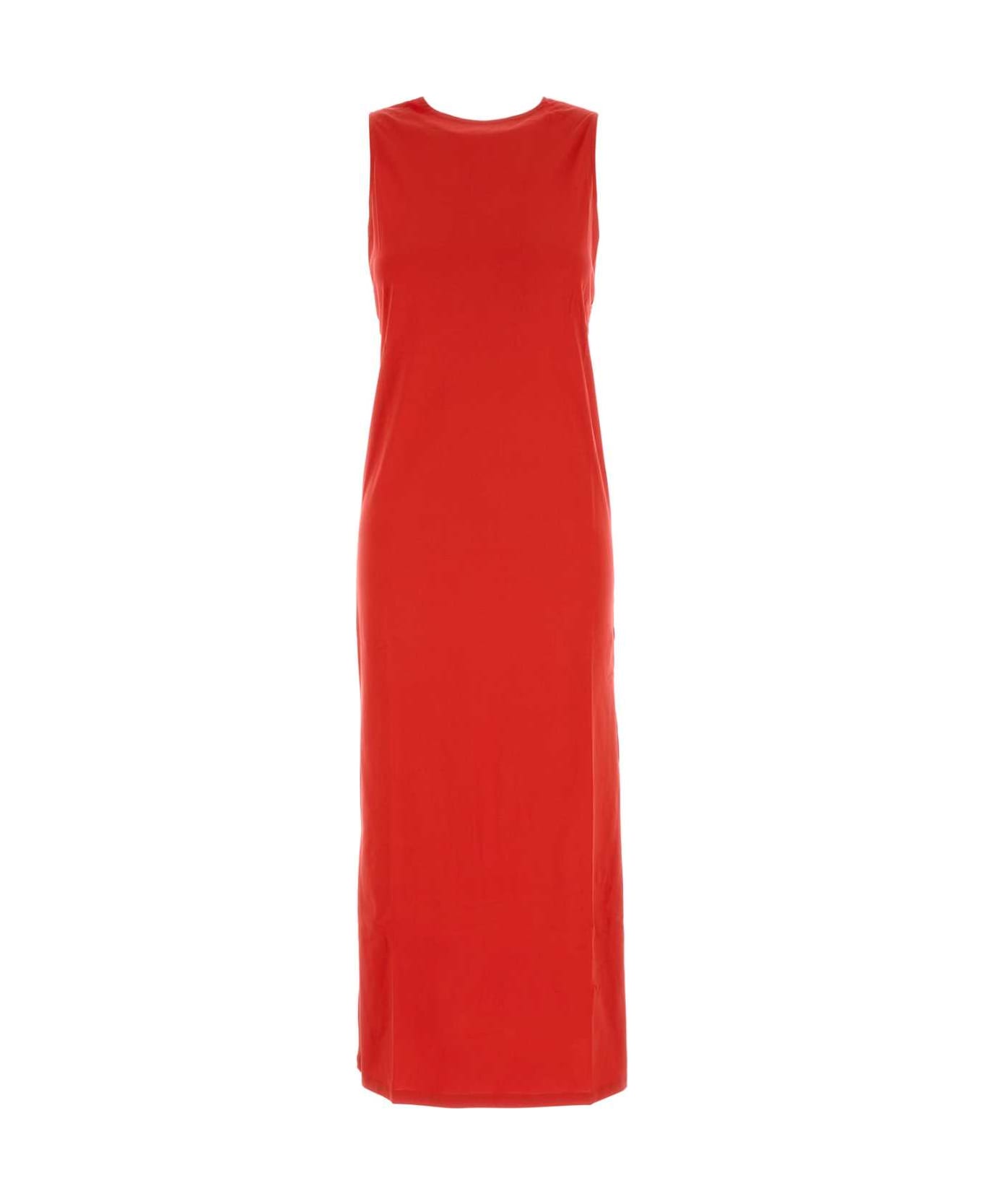Loulou Studio Red Cotton Rayna Dress - TOMATO