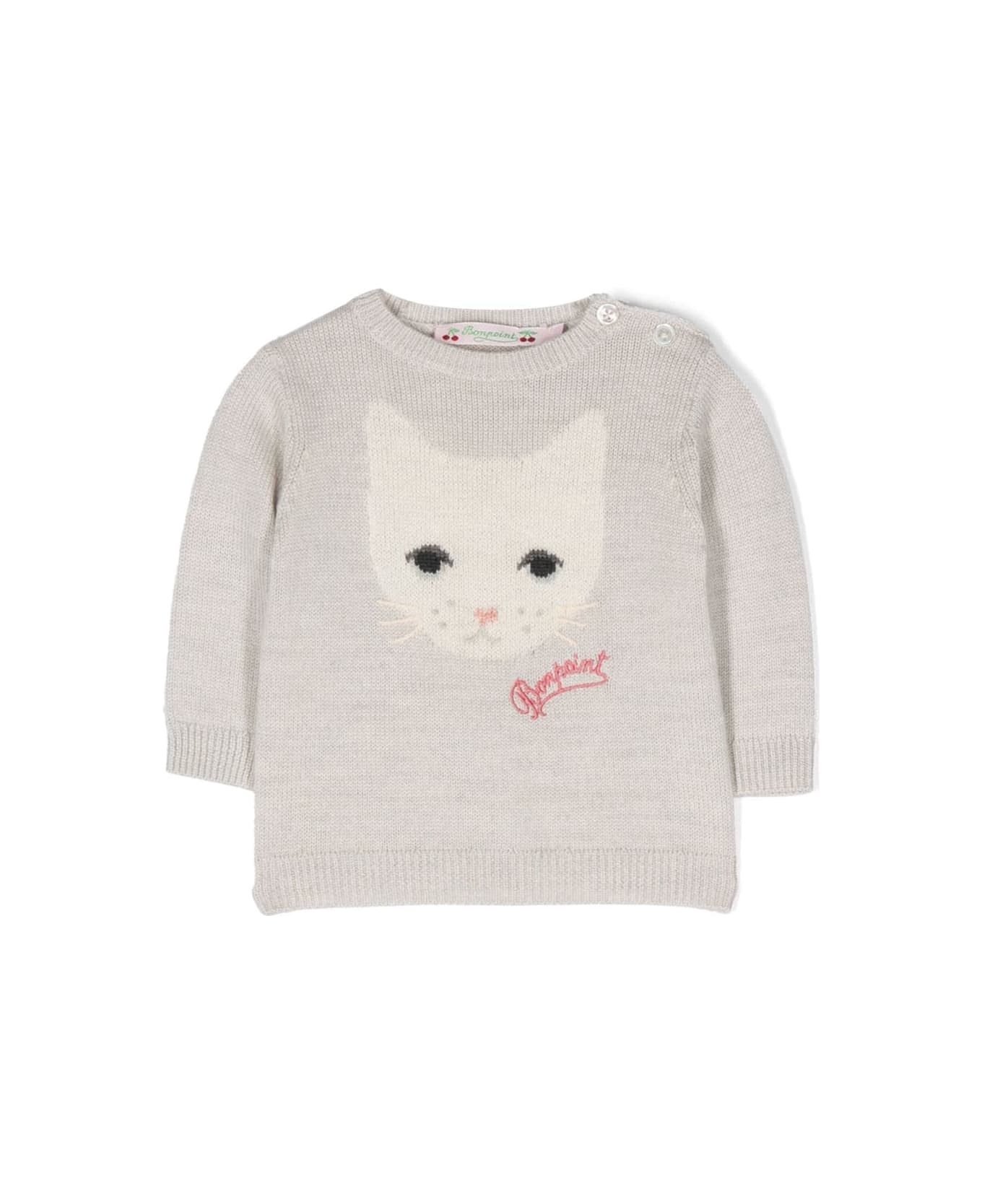 Bonpoint Almire Sweater - Light Grey ニットウェア＆スウェットシャツ