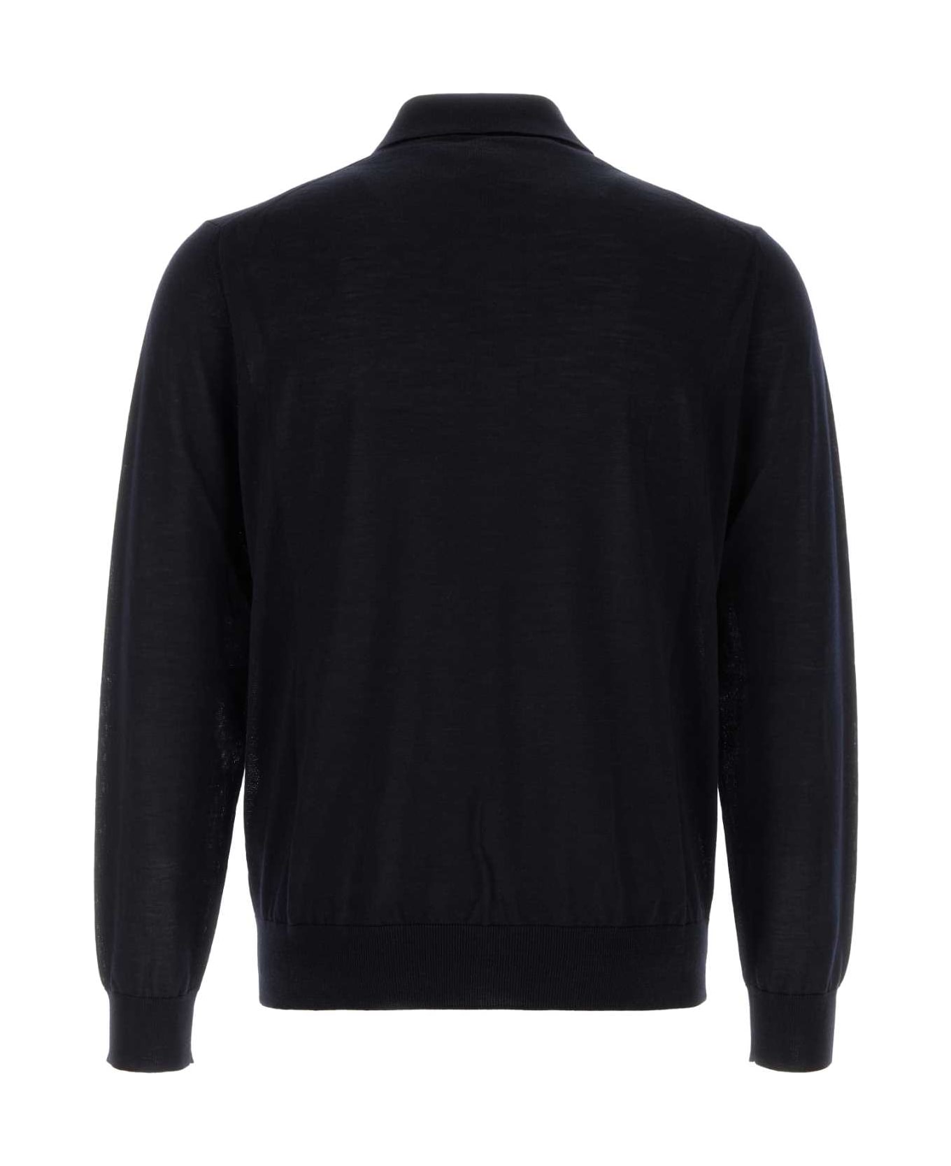 Prada Midnight Blue Wool Polo Shirt - BLEU