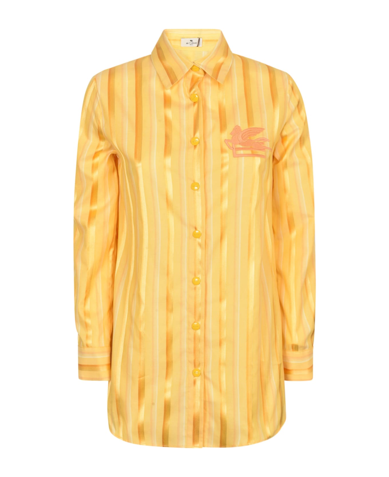 Etro Pesago Logo Striped Shirt - Yellow