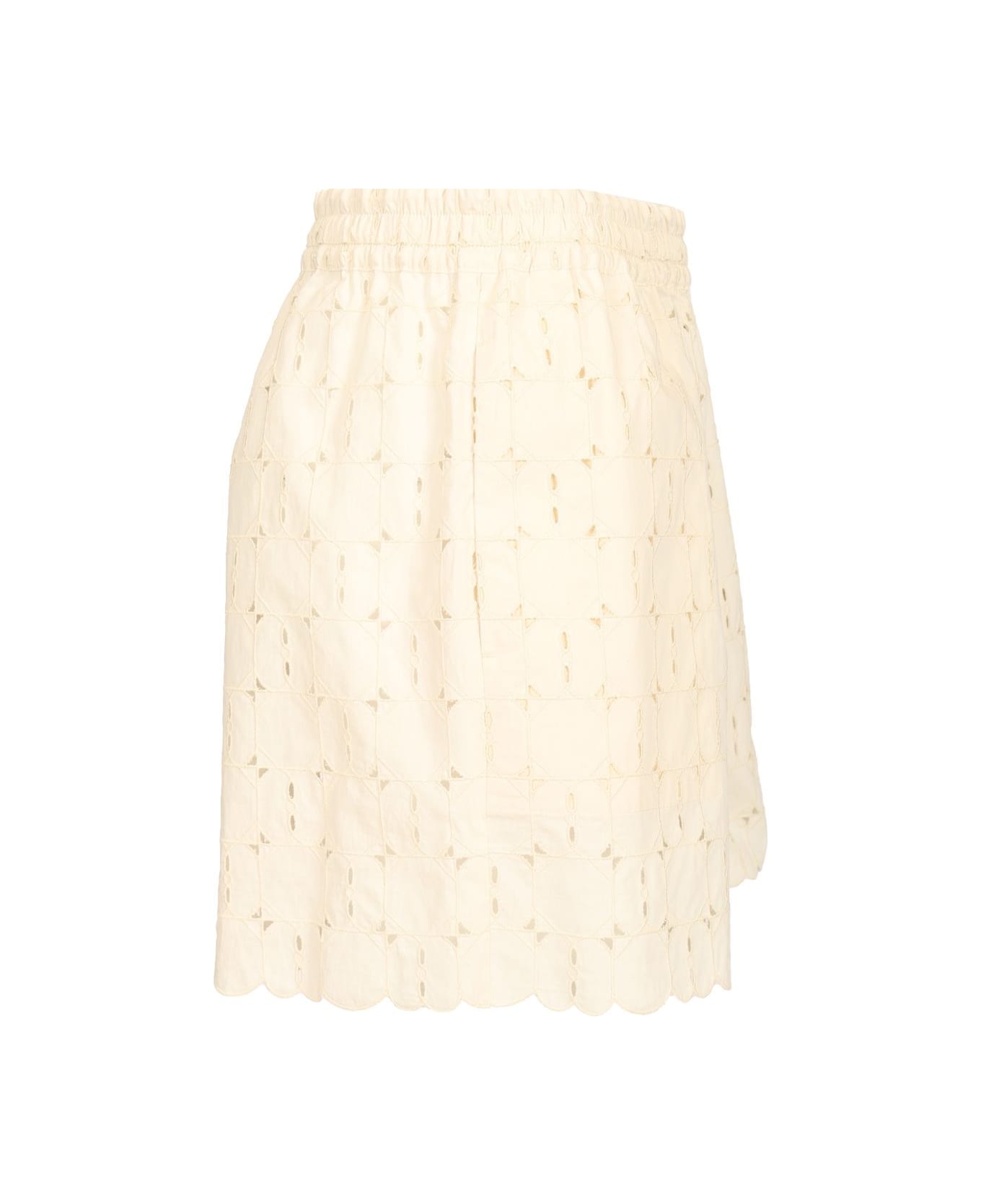 Moncler Lace Shorts - White