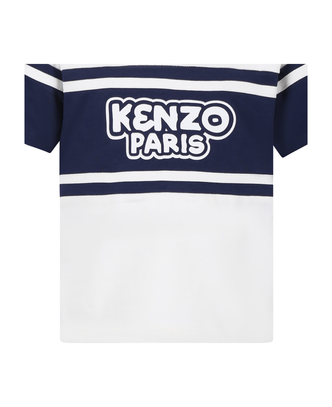 Kenzo Kids White T-shirt For Boy With Hood And Logo - White
