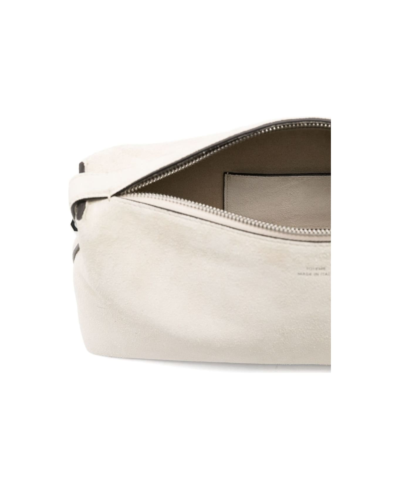 Totême Suede Leather Clutch - PEARL
