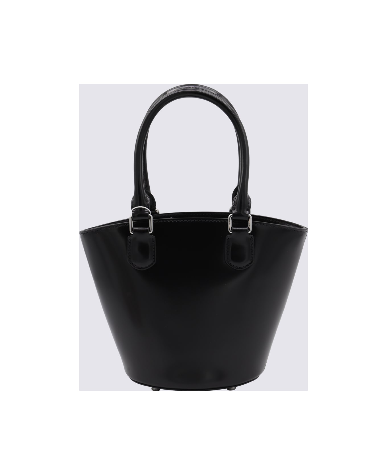 self-portrait Black Leather Top Handle Bag - Black