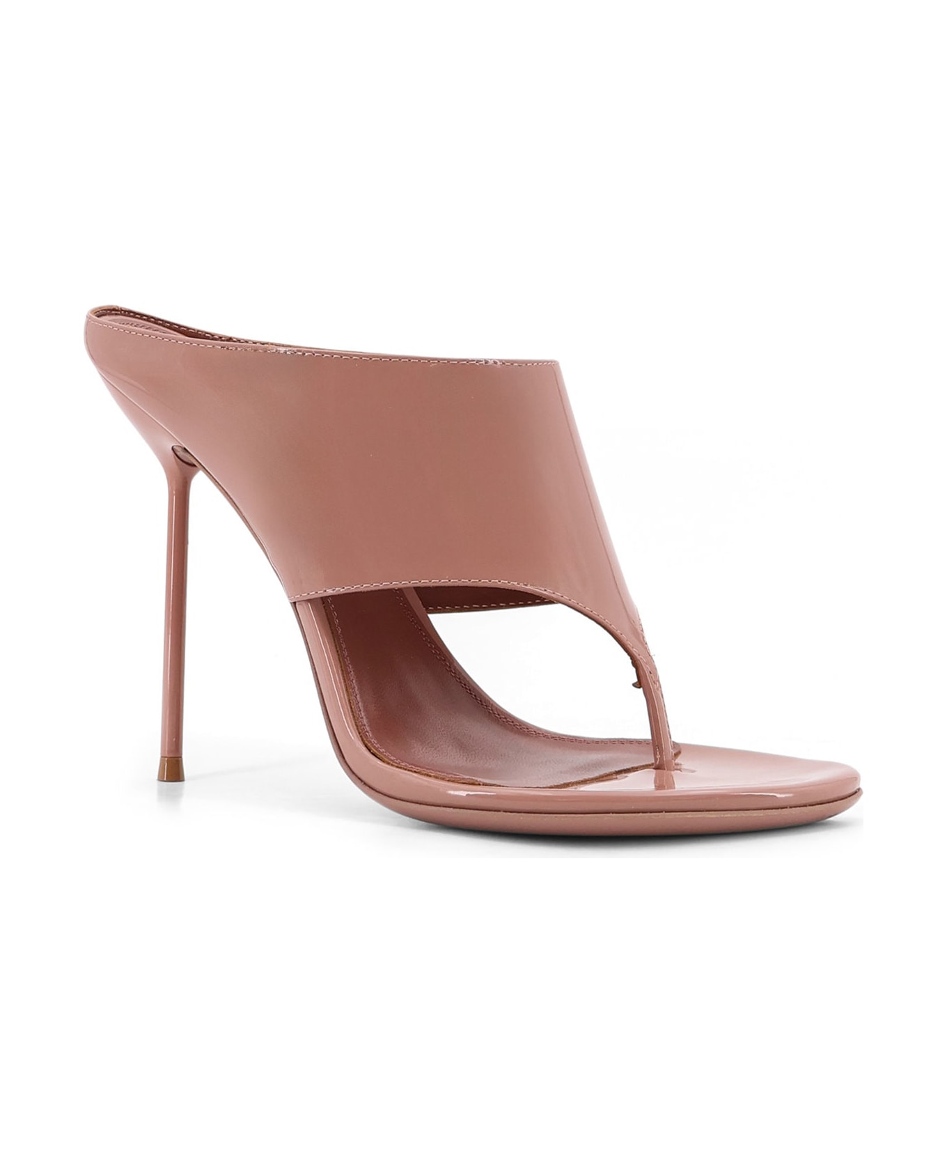 Paris Texas Lidia Thong Patent Leather Sandals - DARK PHARD