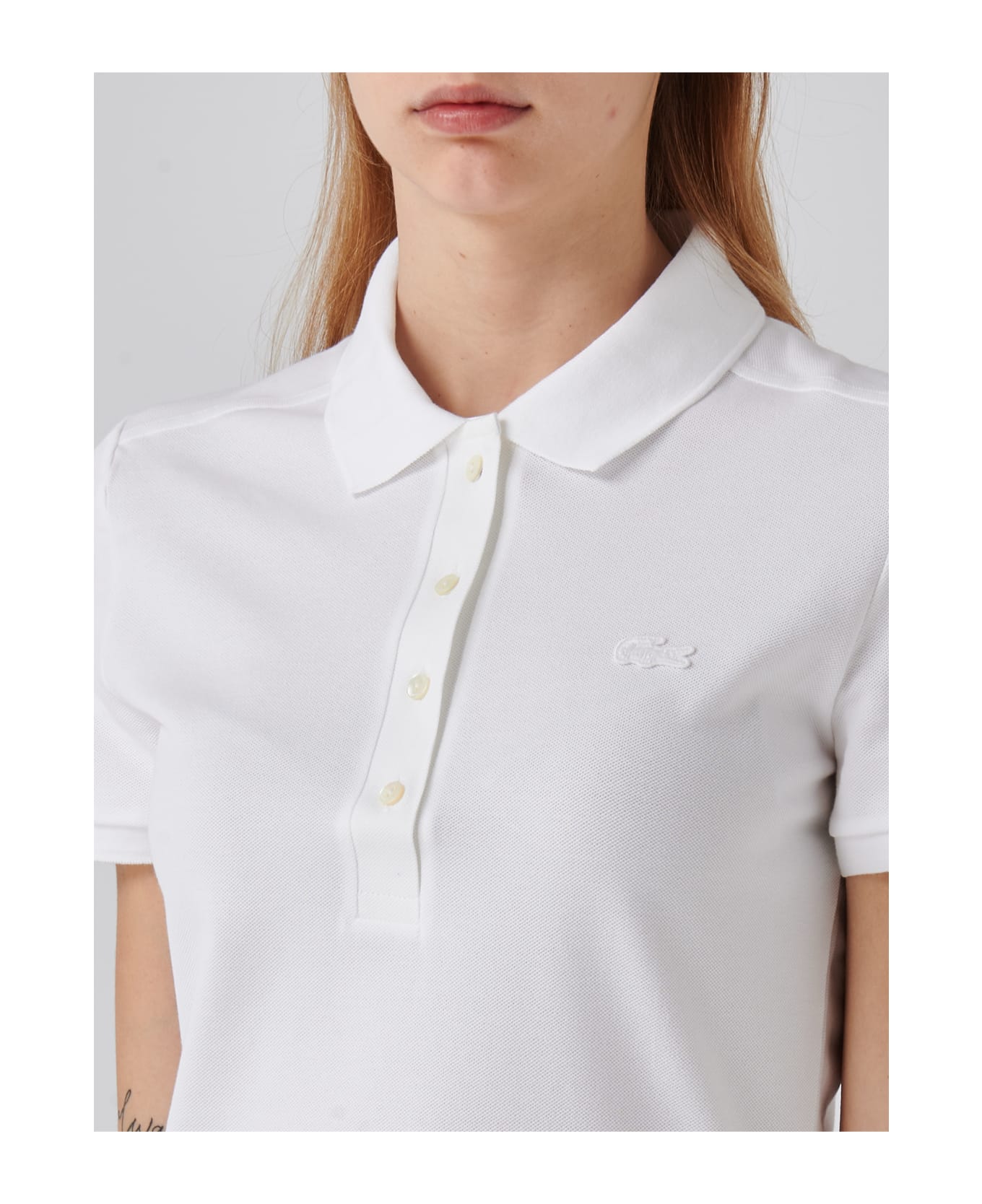 Lacoste Cotton T-shirt - BIANCO ポロシャツ