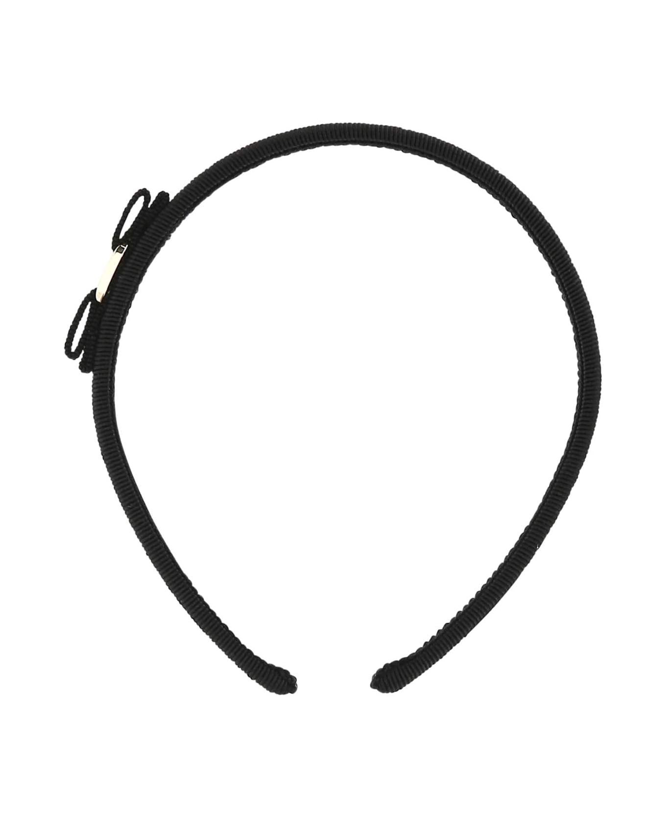 Ferragamo Black Cotton Blend Hair Band - NEROORO