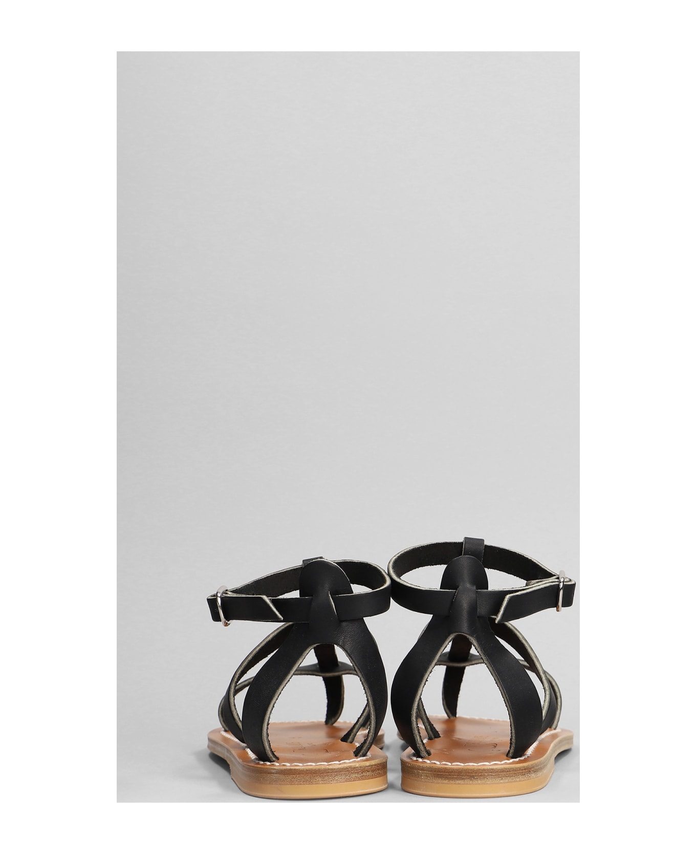 K.Jacques Antioche F Flats In Black Leather - black