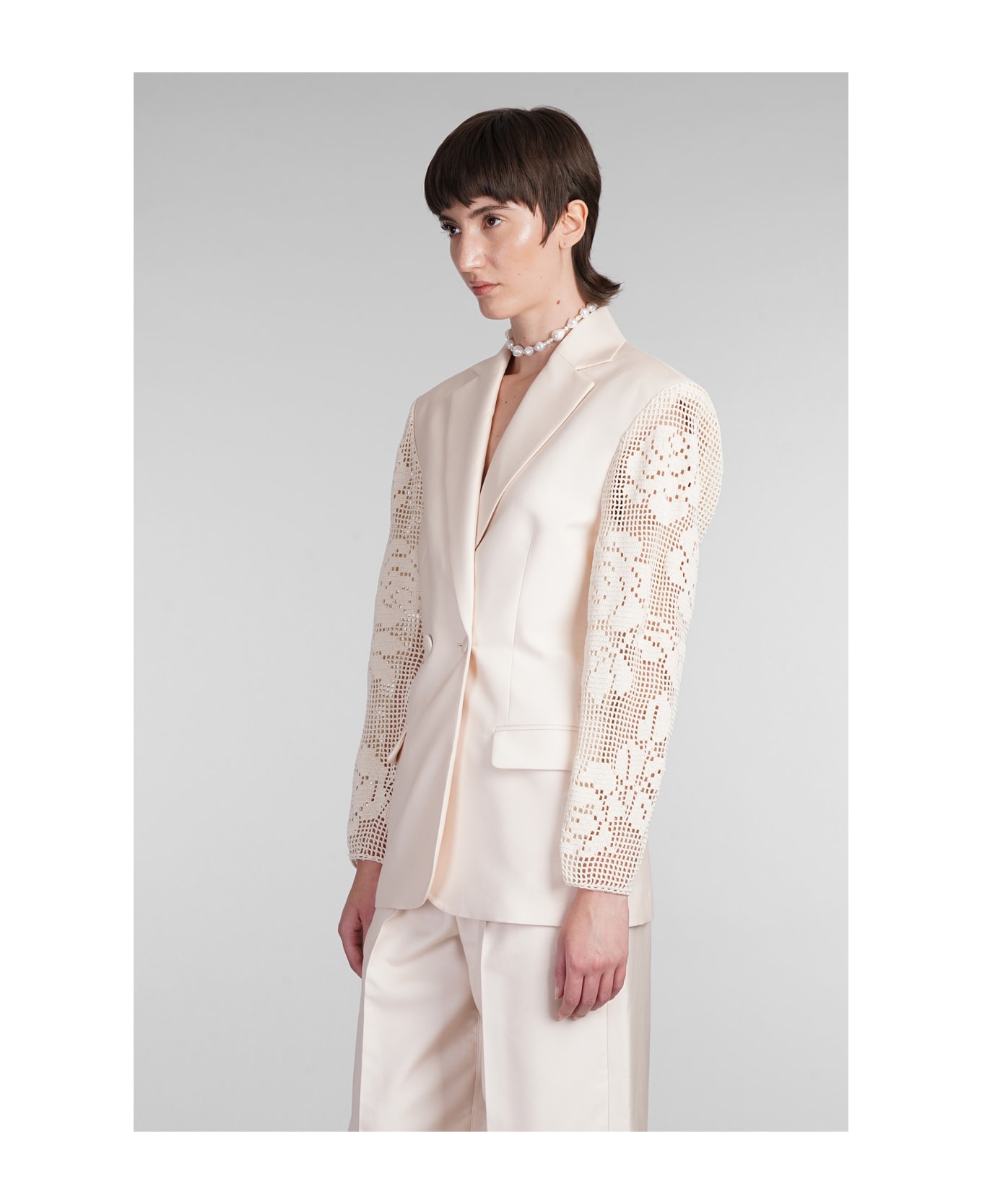 Magda Butrym Blazer In Beige Silk | italist