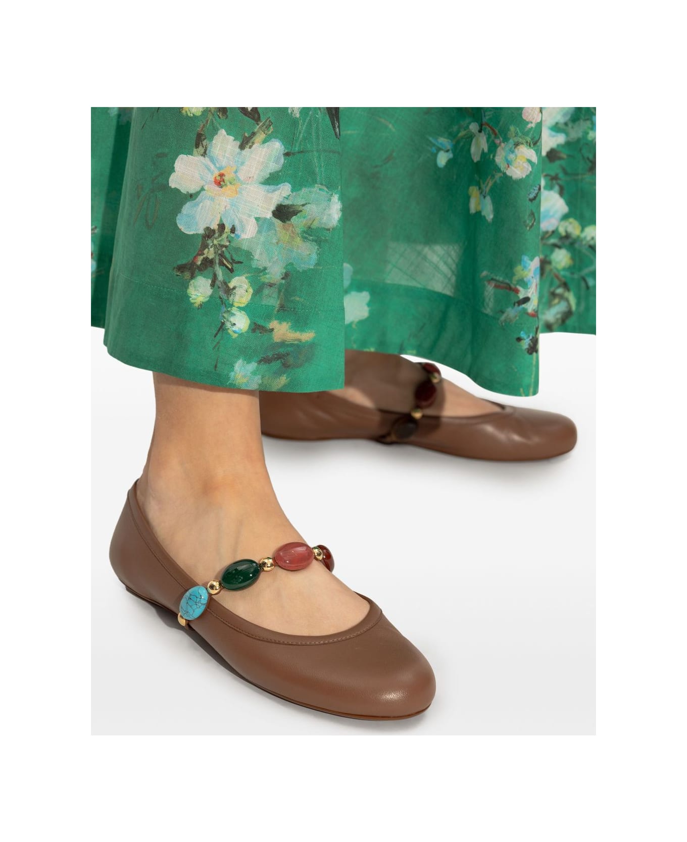 Gianvito Rossi Shanti Leather Ballets - Leather Brown