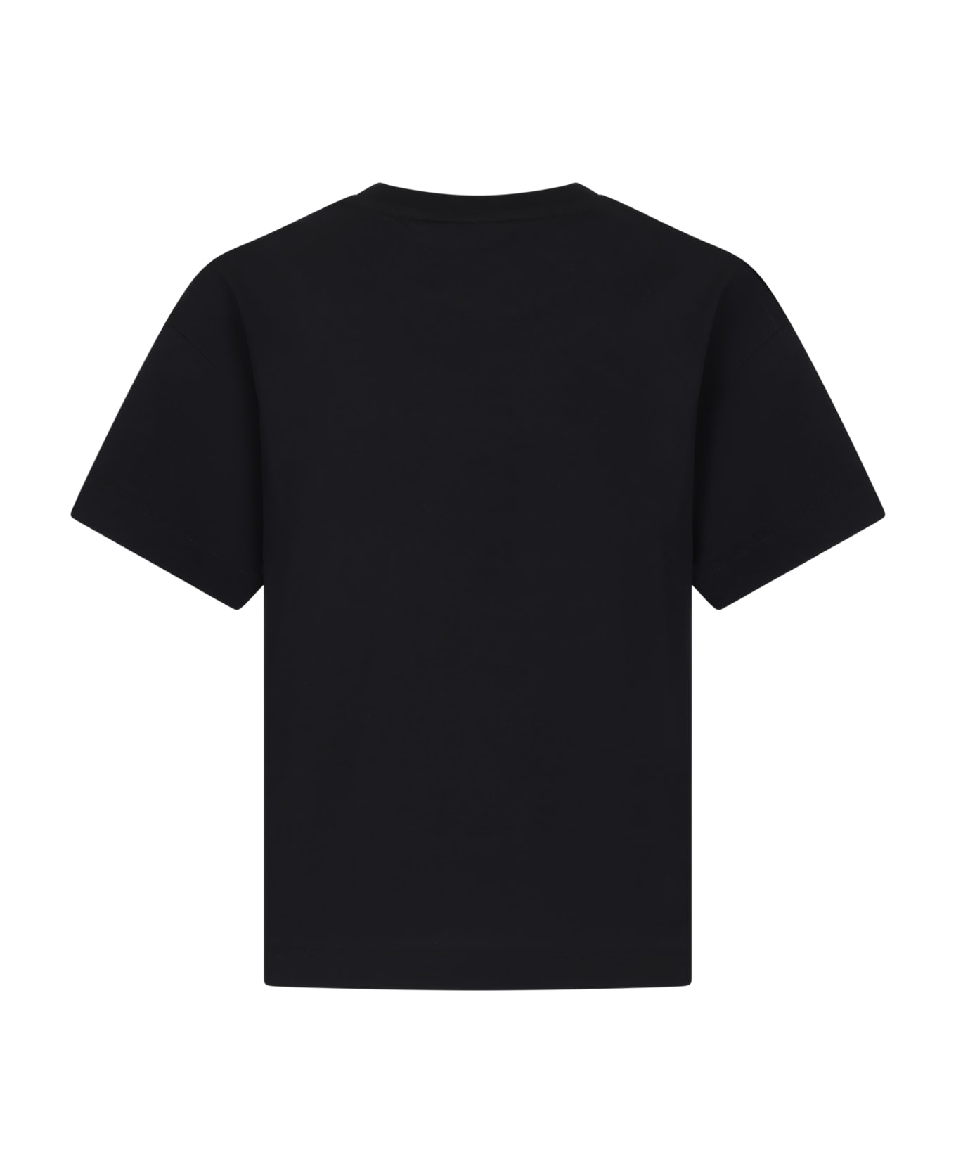 Fendi Black T-shirt For Kids With Logo - Black