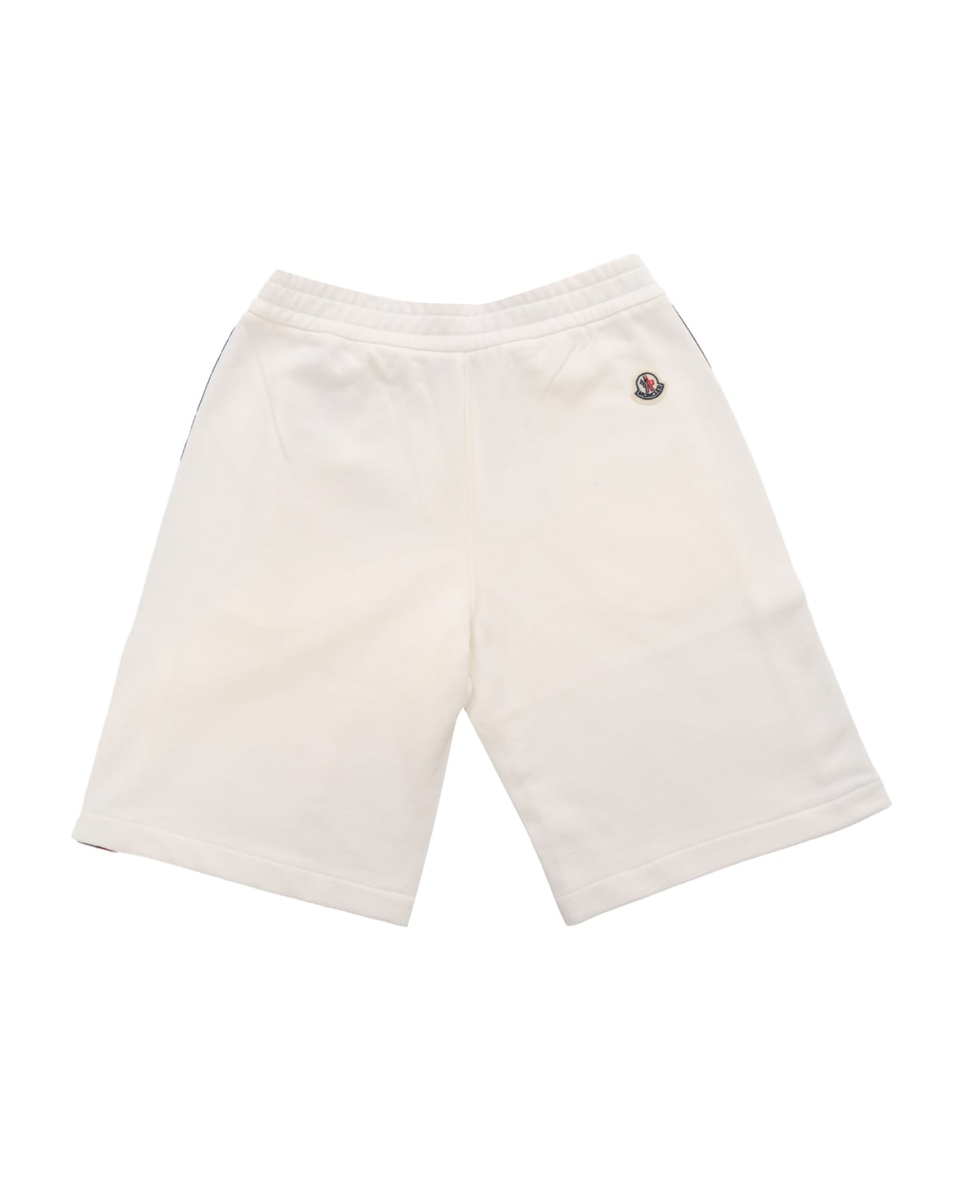 Moncler Cotton Fleece Shorts - BEIGE