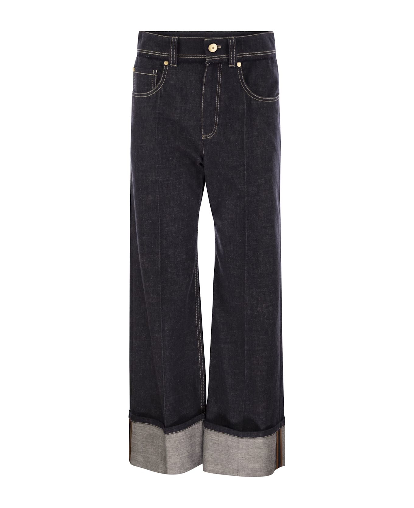 Brunello Cucinelli Turn Up Jeans - Dark Denim