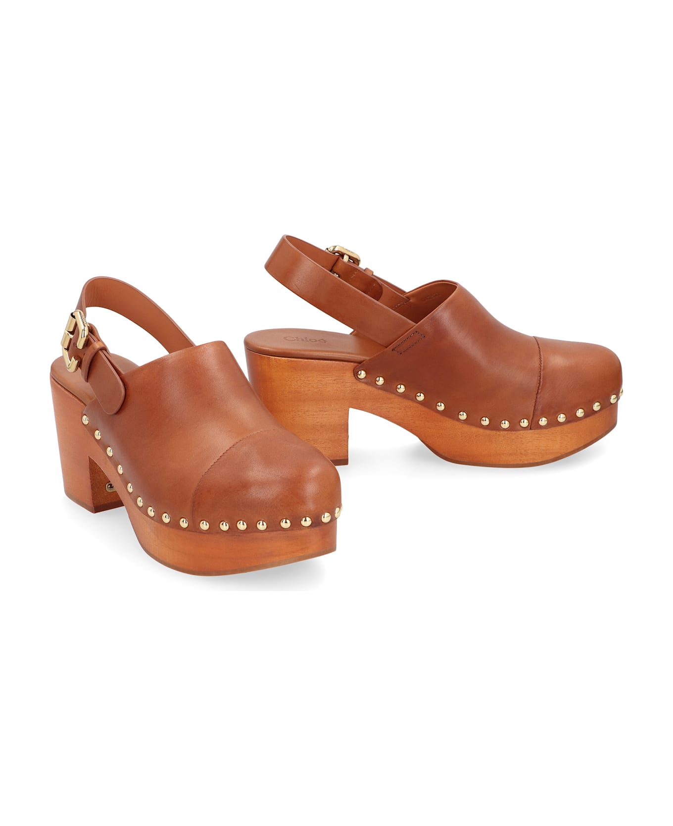 Chloé Platform Clogs Jeannette - brown