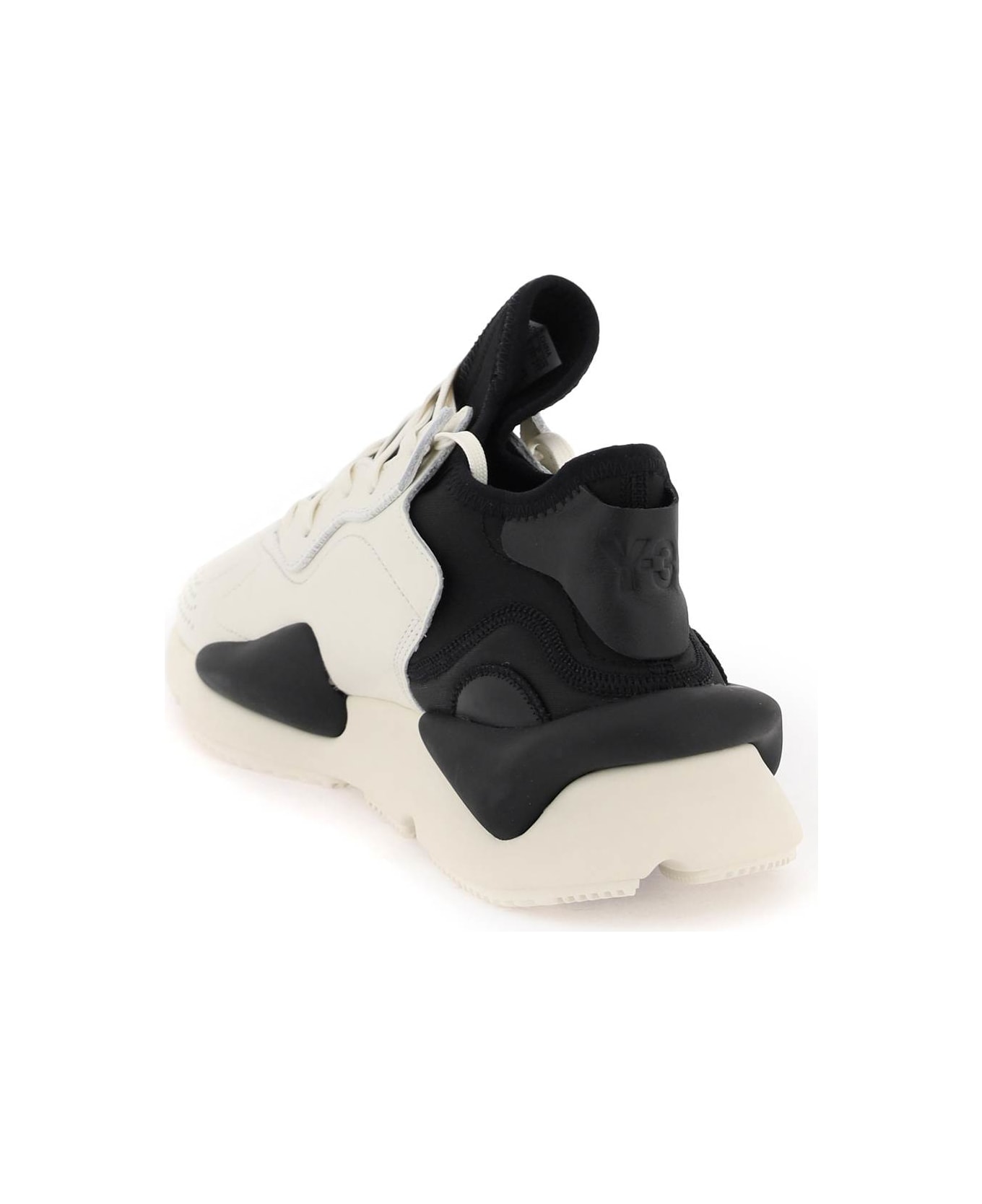 Y-3 Kaiwa Leather And Fabric Low-top Sneakers - White スニーカー