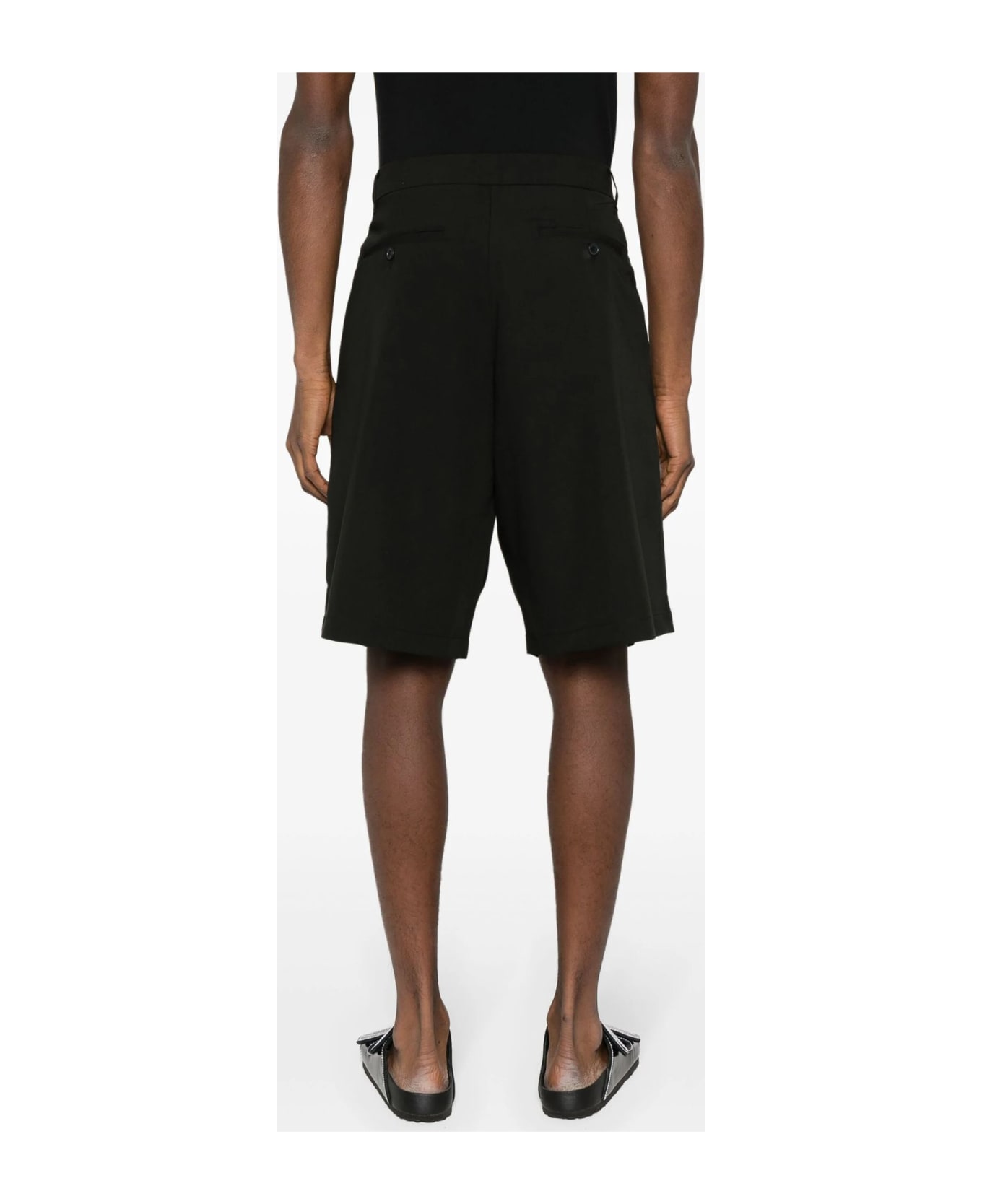 Family First Milano Black Tailored Knee Shorts - BLACK