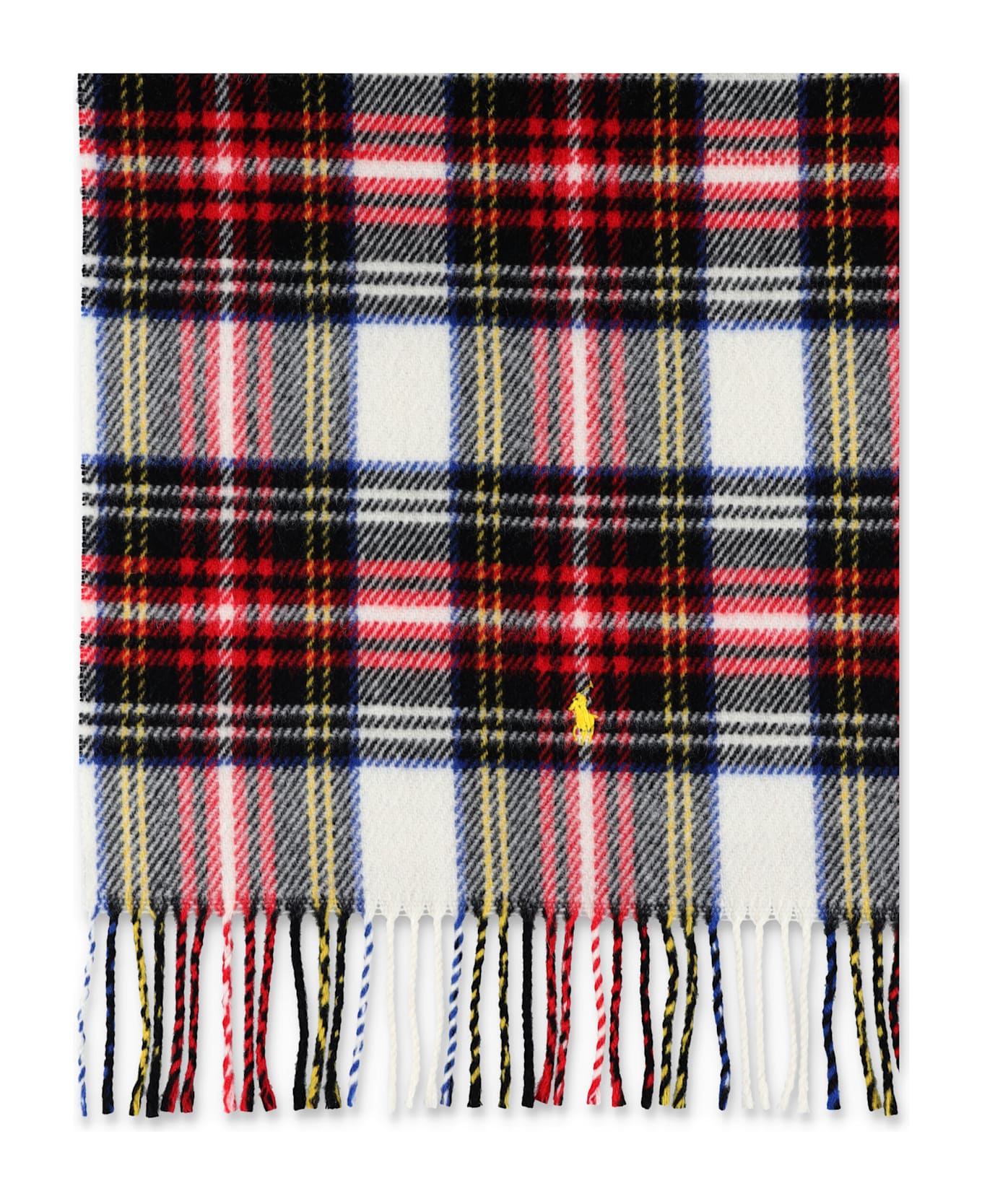 Polo Ralph Lauren Recycled Wool Tartan Scarf With Logo - RED CHECK