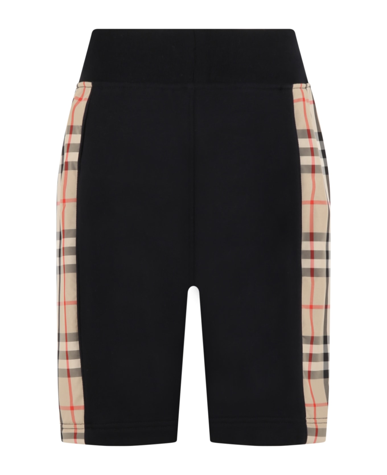 Burberry Black Shorts For Boy With Vintage Check - Black