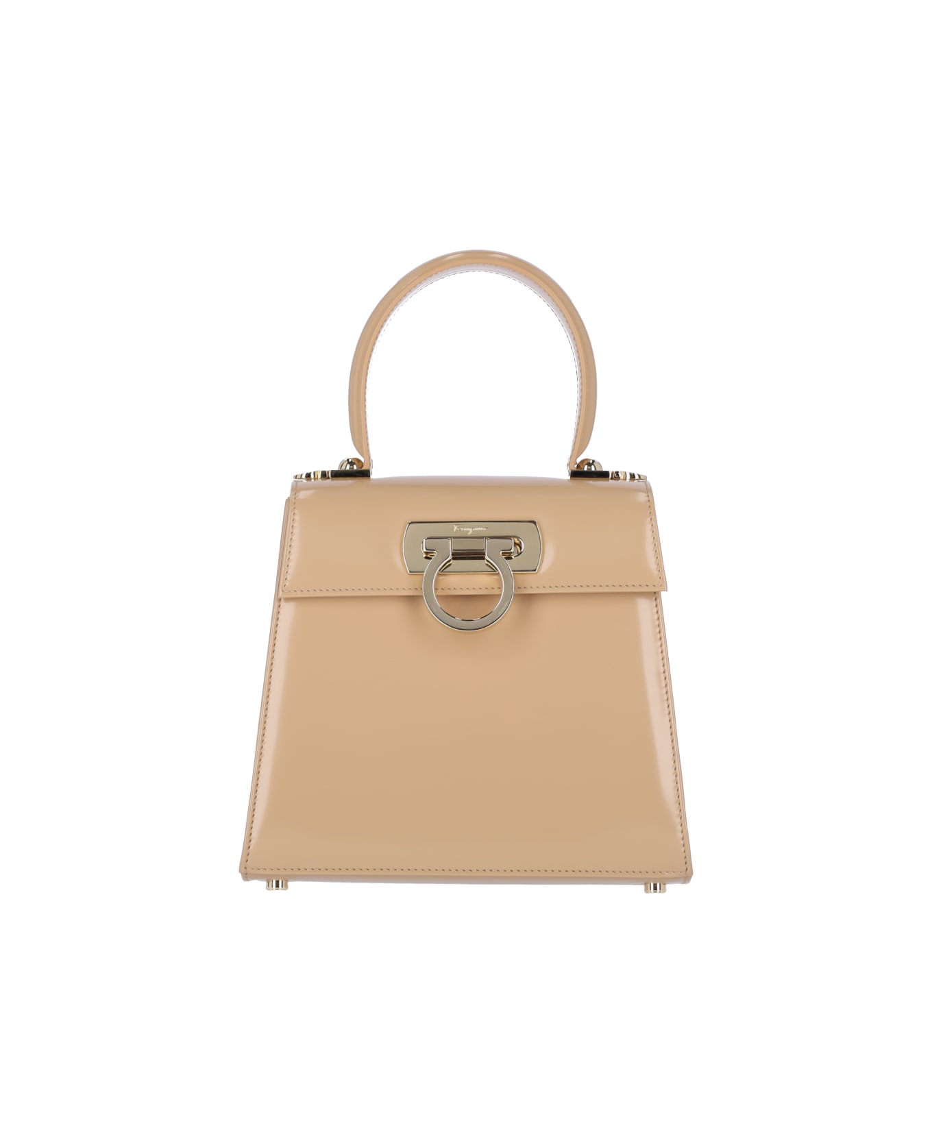 Ferragamo 
gancini
 Top Handle Bag - Beige