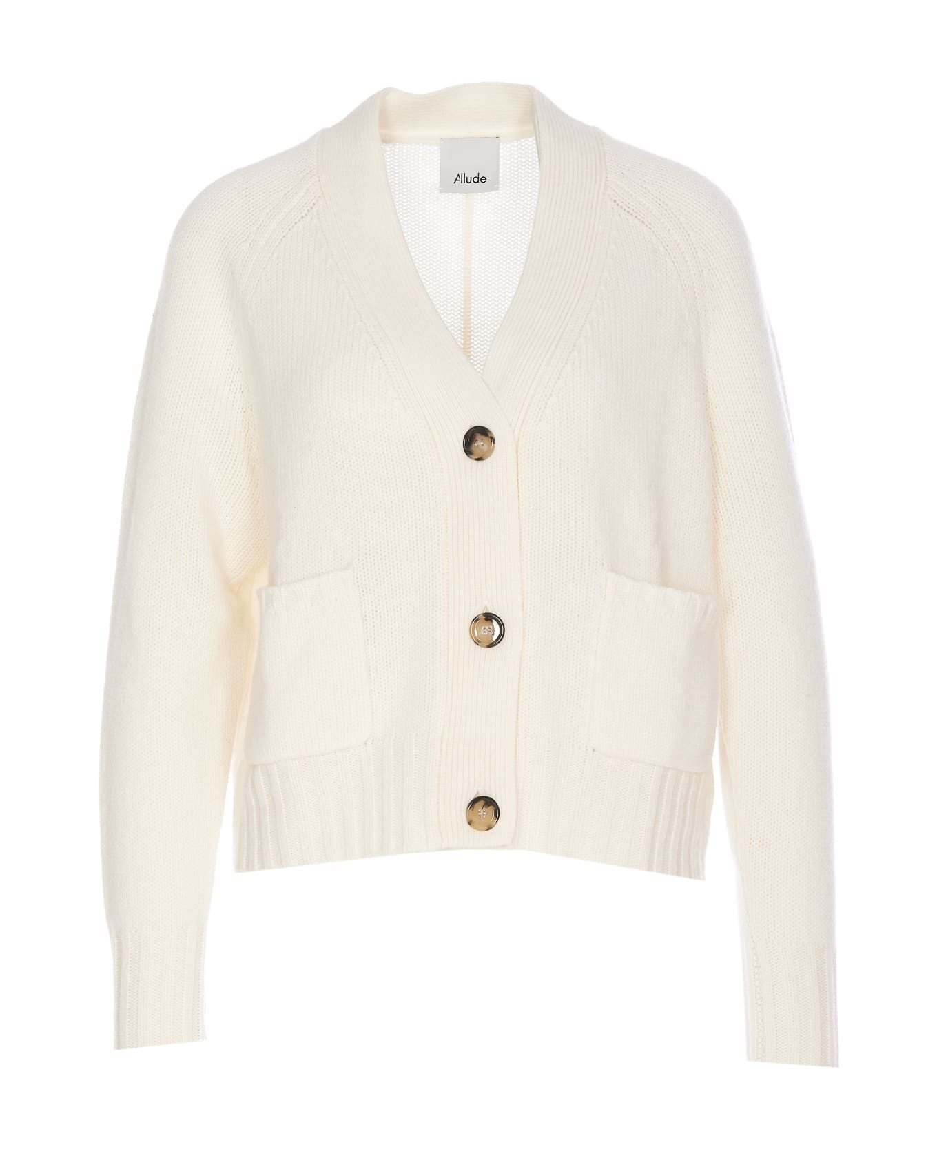 Allude V-cardigan - White